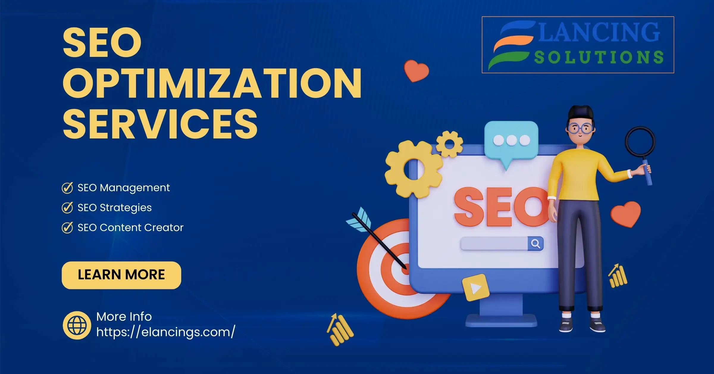 SEO optimization services for improved search rankings by Elancing Solutions.